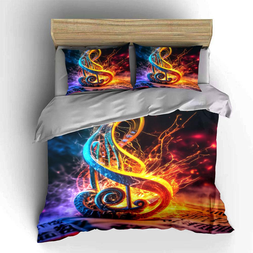 Colorful Abstract Decor Set Multiple Sizes Kid S And Adults Bedroom Exquisite 3Pc Bedding Set, Gift EU Twin 135X200cm&set