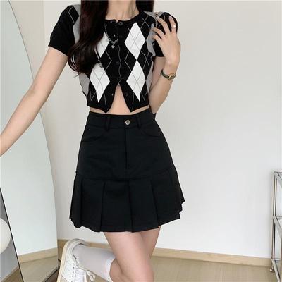2024 Plus Size Grey High-Waisted A-Line Pleated Skirt - Tummy Slimming & Concealing Mini Skirt for Women