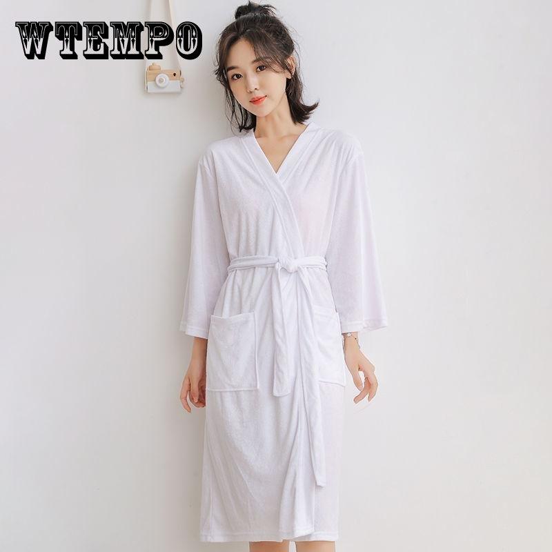 

WTEMP Полотенце Халаты Женские Длинные Плюс Размер Ночная Рубашка Для Отеля Женская Ночная Рубашка Абсорбирующий Халат
