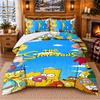 The Simpsons Pattern Bedding 3Pcs Set Bed Sheet And Pillowcases For Indoor Bedroom
