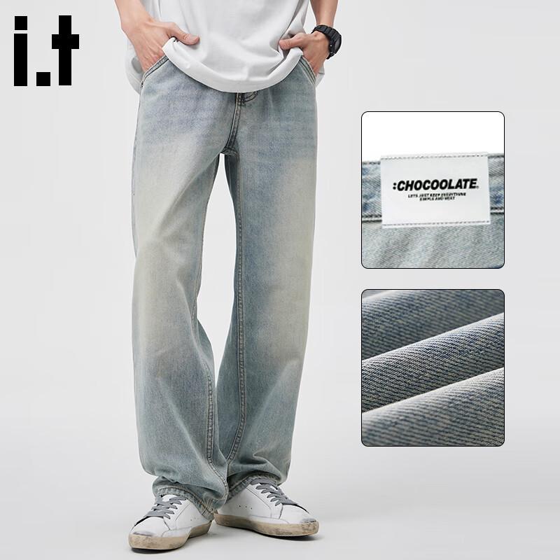 CHOCOOLATEIT Мужские ретро свободные прямые стираные джинсы 36