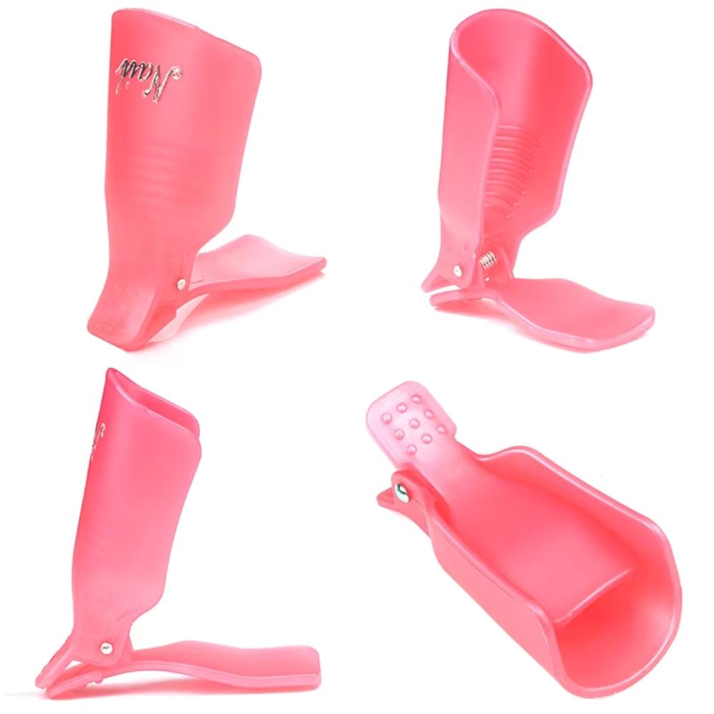 Set of 10 nail clips for removing hybrids, gel varnish, red