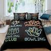 3D Print Bowling Bedding Set, Sports Game Duvet Cover Twin Full Size for Kids Boys Girls