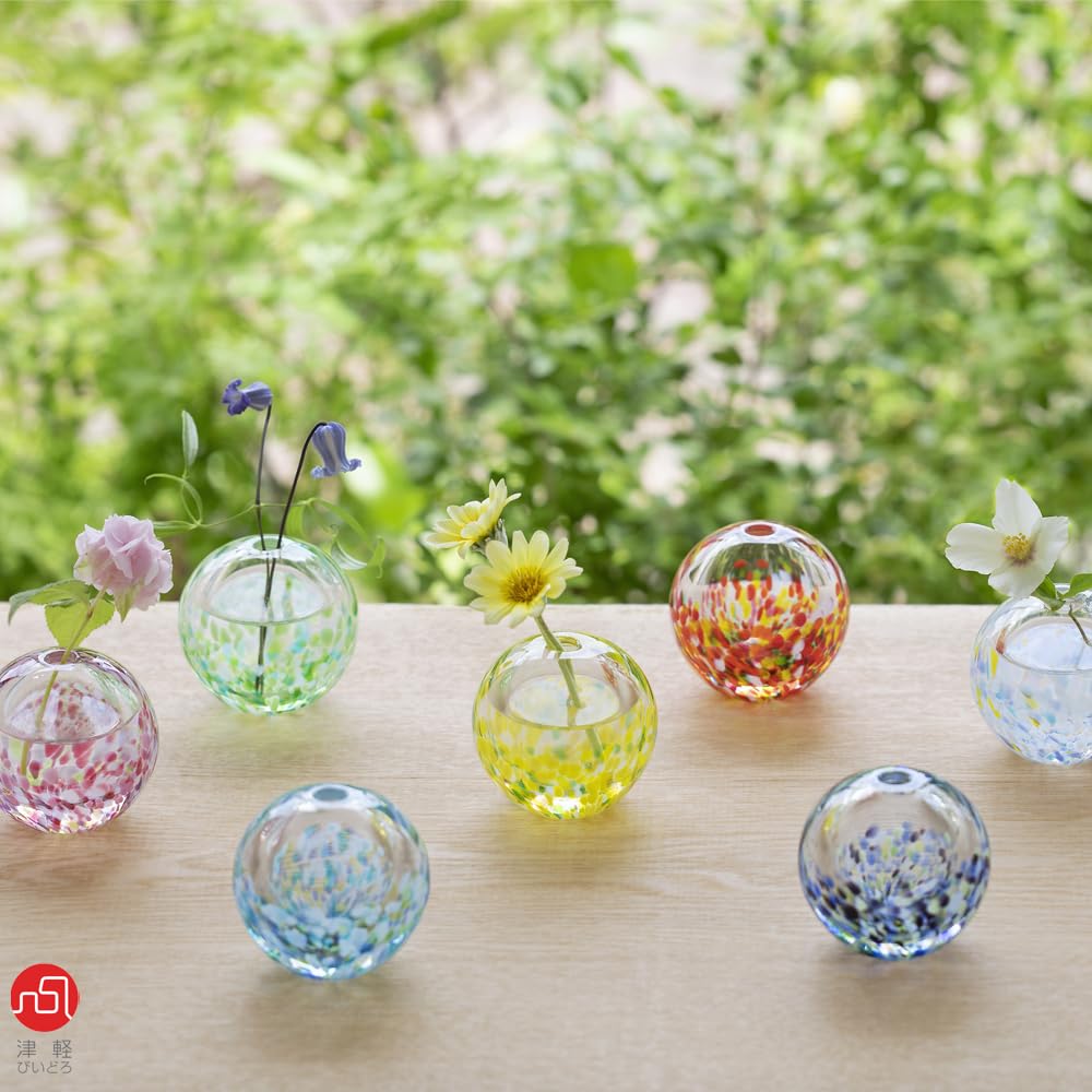 Aderia (ADERIA) Tsugaru Glass Vase, "Evening Firefly" Design, Made in Japan, Gift Boxed. Stylish Glass Vase for Dried Flowers. Perfect as a Gift for