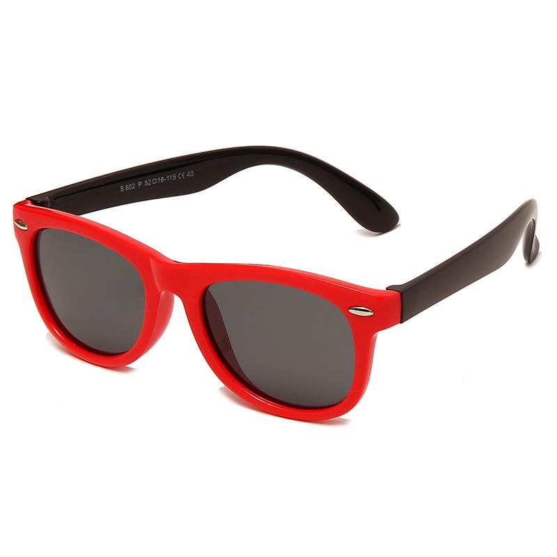 Polarized Silicone Baby Sunglasses - Anti-UV, Color Block, Fashionable Kids' Eyewear