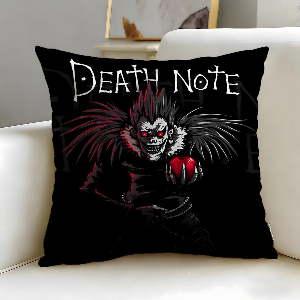classic anime Death Note Cushion Cover Soft EasyWash Pillow Case Versatile for Couch Bed Travel and Office