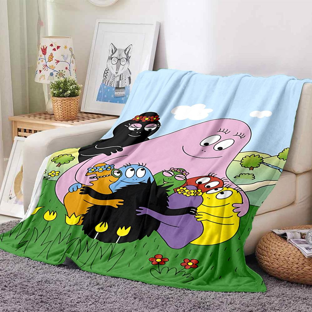 1PC Barbapapa Characters Blanket, Throw For Sofa, Bed, Travel, Camping, Livingroom,