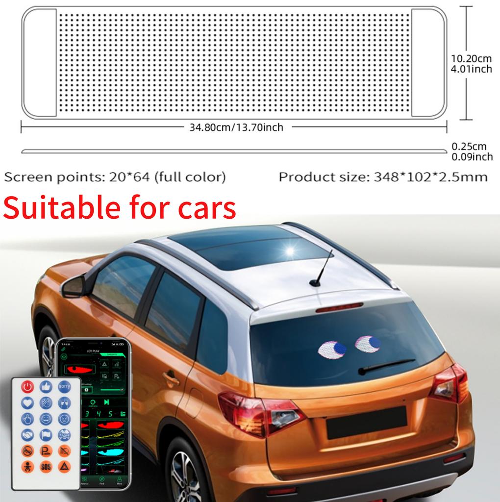 2PCS Devil LED Eyes For Truck Car Window Flexible LED Display Screen Panel Demon Dynamic Big Eye Lights animated eyes for car