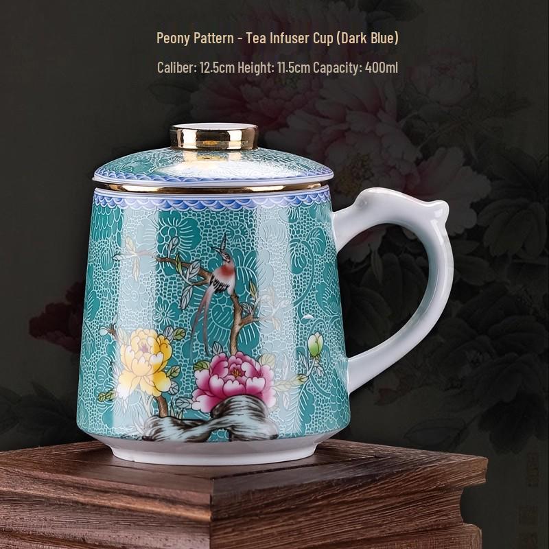 Ceramic Enamel Office Mug - Personal Tea/Water Cup, Business Gift, Souvenir 400 ml