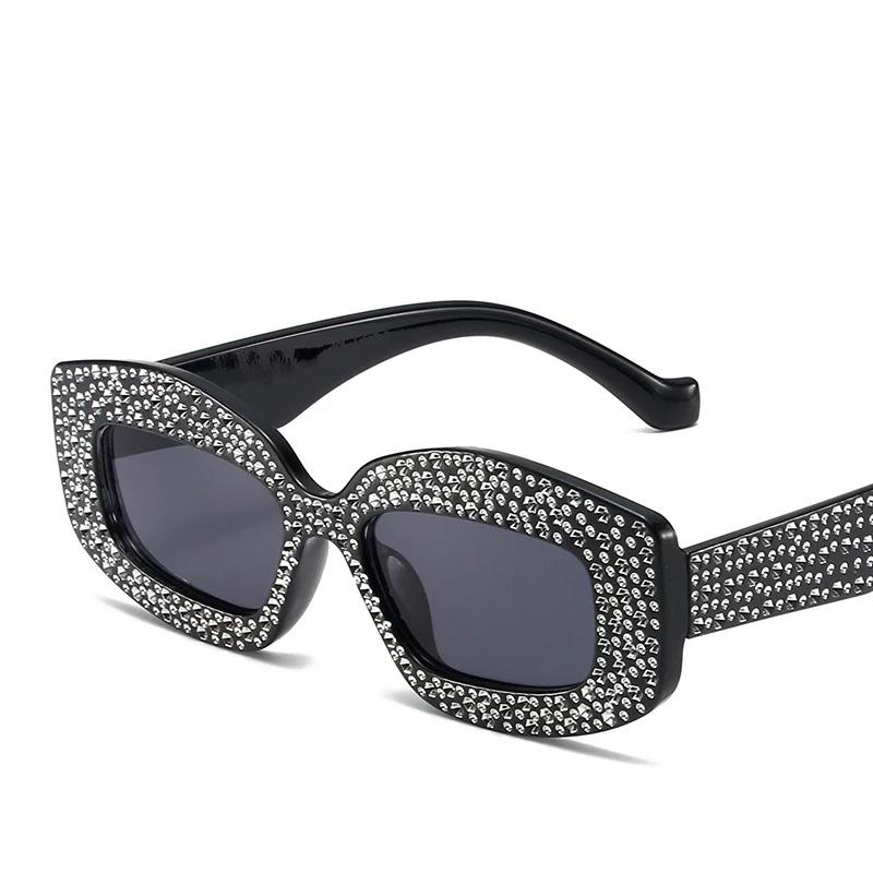 Luxury Diamond Bling Sunglasses Women For Men Vintage Brand Design Sun Glasses Big Frame Irregular Popular Crystal Punk Eyewear