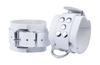 Ultra White Leather Handcuffs - The Red - Handcuffs