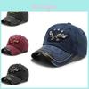 Vintage Distressed Eagle Embroidered Cotton Baseball Cap For Couples Spring Autumn Sun Protection Curved Brim Hat