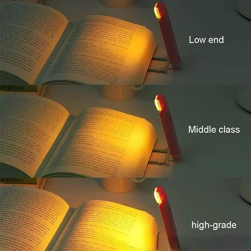 Rechargeable Clip-On Reading Light,4000K Warm White & 1550K Amber Night Light,Dimmable Bookmark Lamp,Portable,Bedside,Camping