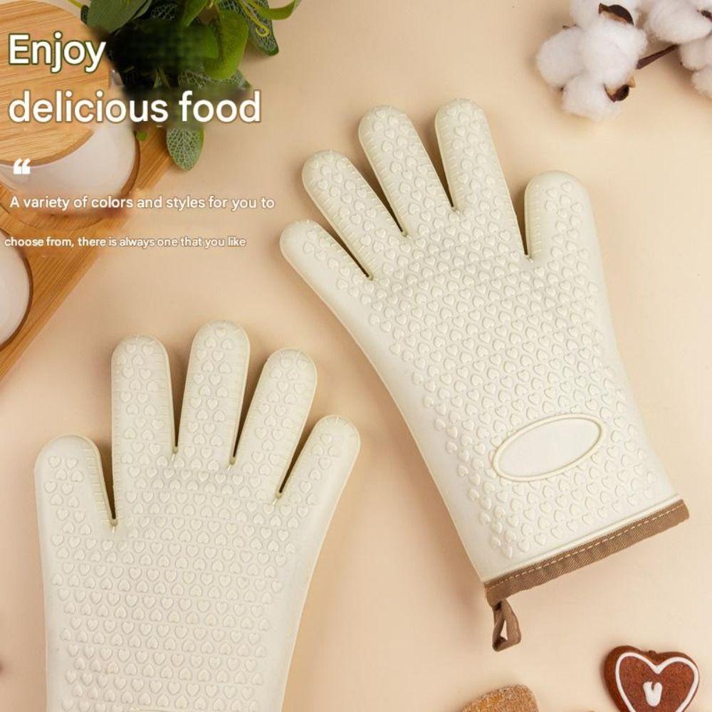 Anti-scald Heat Insulation Mitts Silicone Microwave Oven Baking Gloves New BBQ Gloves Kitchen