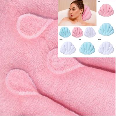 Bathing Accessories Pillow With Suction Cups 1PC Inflatable Bath Soft Spa Neck Support Fan-shaped Cushion Pillow Bathtub