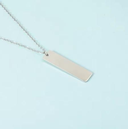 10 Pcs 304 Stainless Steel Mirror Polish Blank Bar Necklace for Women