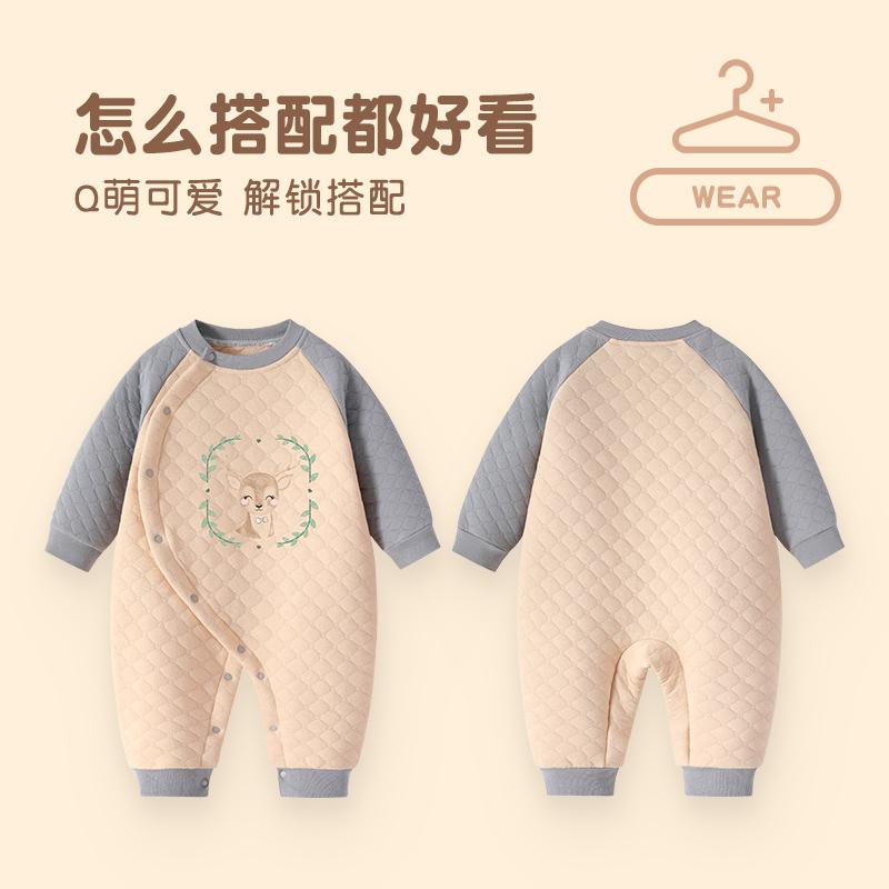 Newborn Autumn/Winter Cotton Padded Baby Jumpsuit
