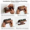Attractive Wall Mount Key Rack 4 Durable Brass fasteners And Wooden Shelf For Keys Accessories Mail Arrangement