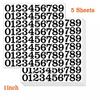 5 Sheets Arabic Number Stickers 1 Inch Number Stickers Waterproof Vinyl Self-Adhesive Removable Office Home Cup Decoration Lable