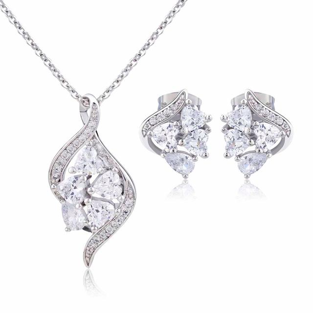Schmuck Frauen Halskette Ohrringe Set Luxus Qualität Luxe Zubehör Feine Zirkonia Champagner Mode Jewelri Cubic Hohe Großhandel