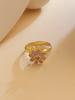 Four‑Leaf Clover Love Rotating Open Ring Adjustable Anti‑Fade Light Luxury Niche High‑End Jewelry