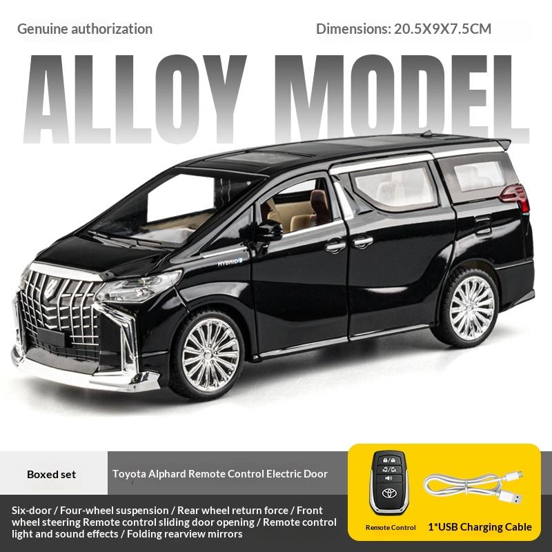 Alloy 1/24 Toyota Elfa car model can be remotely opened door simulation sound and light children's toy car boy car gift