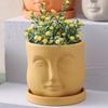 Creative Humanoid Head Ceramic Flower Pot Plant Flower Vase Garden Decoration Special-shaped Irregular Human Head Vase Art Decor