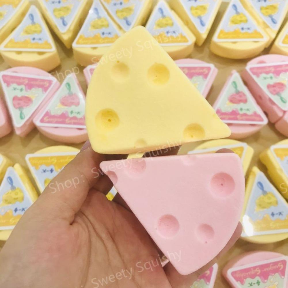 Squishy Simulated Cheese Bread Squeeze Toy Soft Stress Relief Slow Rising Sensory Fidget for Anxiety ADHD Autism Gifts for Kids
