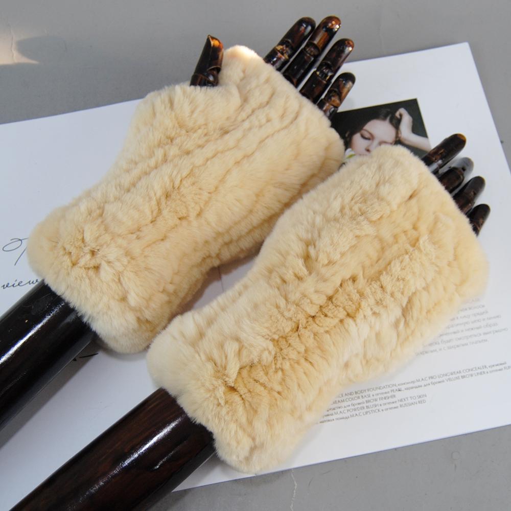 Winterhandschuhe aus echtem Pelz für Damen, warm, für den Außenbereich, 100 % echtes Rex-Kaninchenfell, dicke, natürliche, weiche Fäustlinge aus Rex-Kaninchenfell