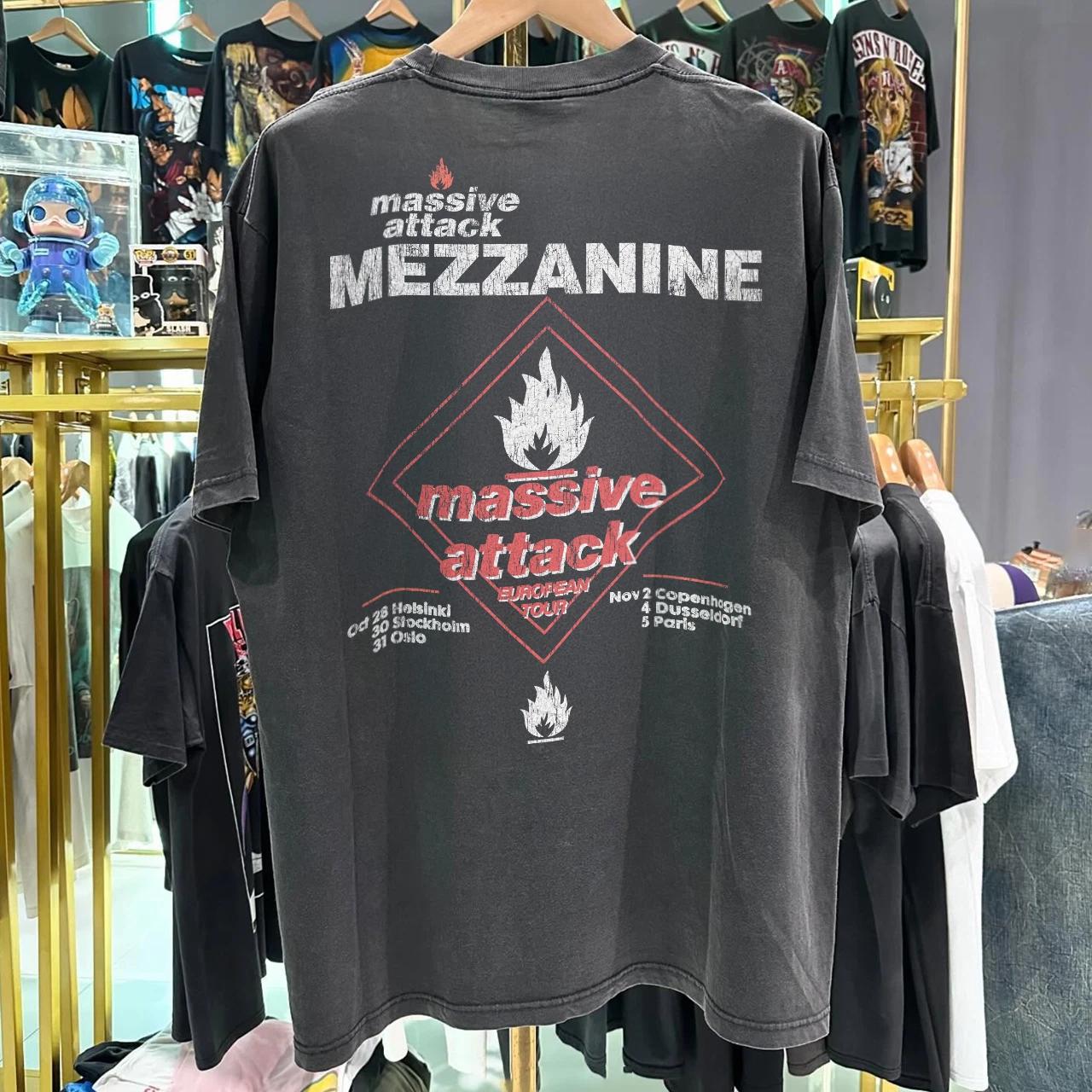 1998 Massive Attack Mezzanine Euro Tour Promo T-Shirt Black XXL 4XL