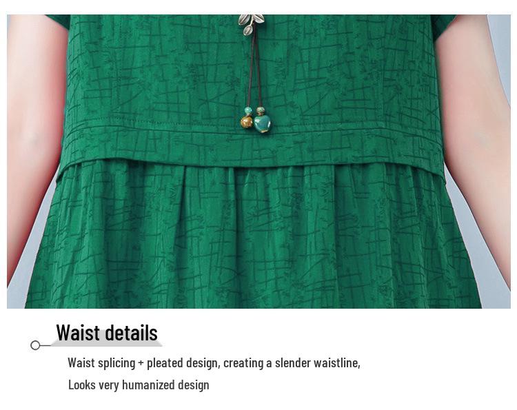 2025 Women's Summer Slimming Plus-Size Loose Fit Straight Dress for Middle-Aged Women