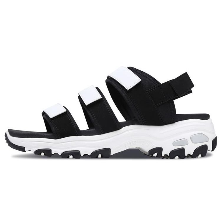Skechers Dlites Sport Sandals Women Sandals Black White 66666108-BKW 35