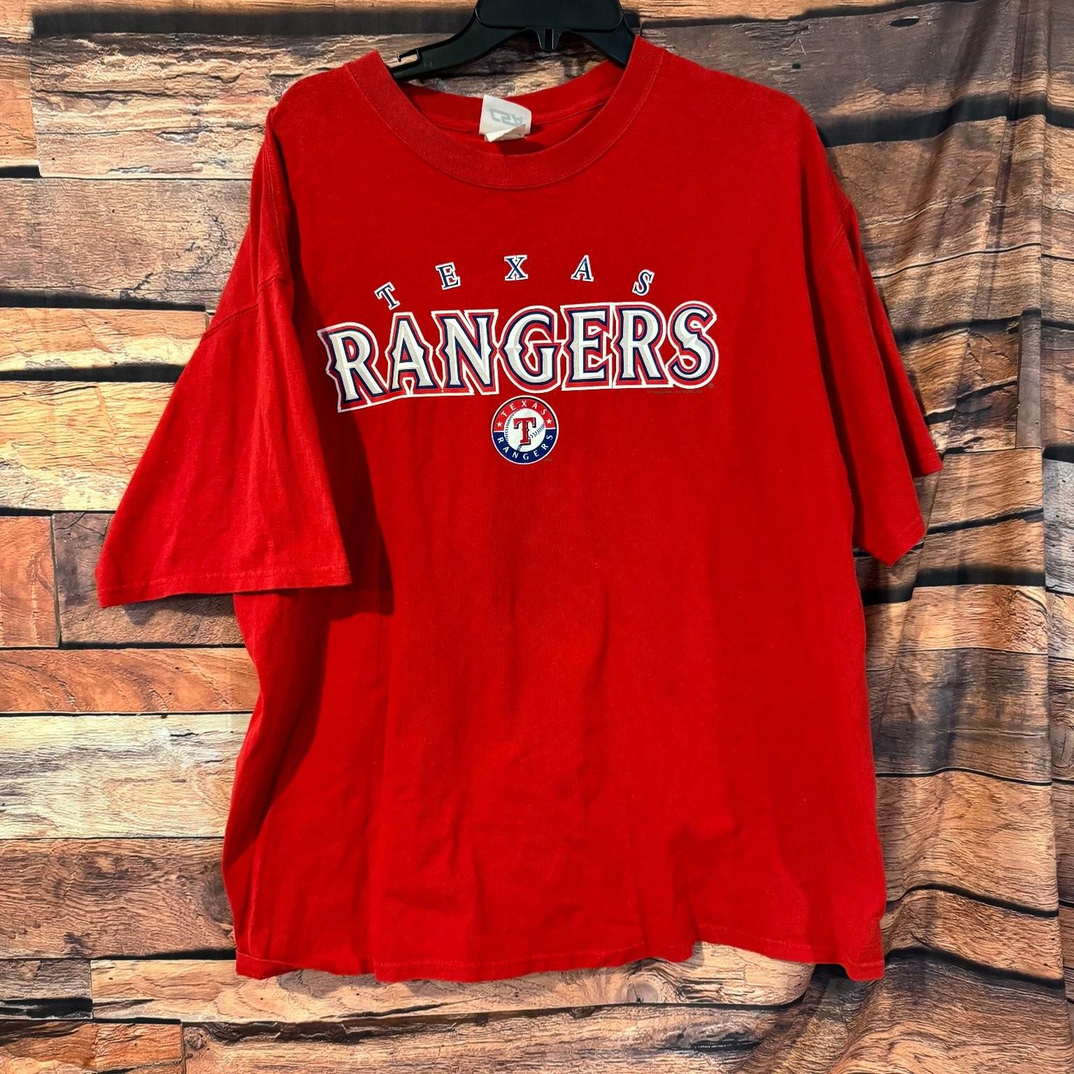 CSA Men s Red XL Texas Rangers Baseball 100% Cotton Fan Tee Unisex T-Shirt XL