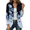 Women's Fashion Floral Print Long Sleeve Ruffle Open Front Cardigan for Casual Wear