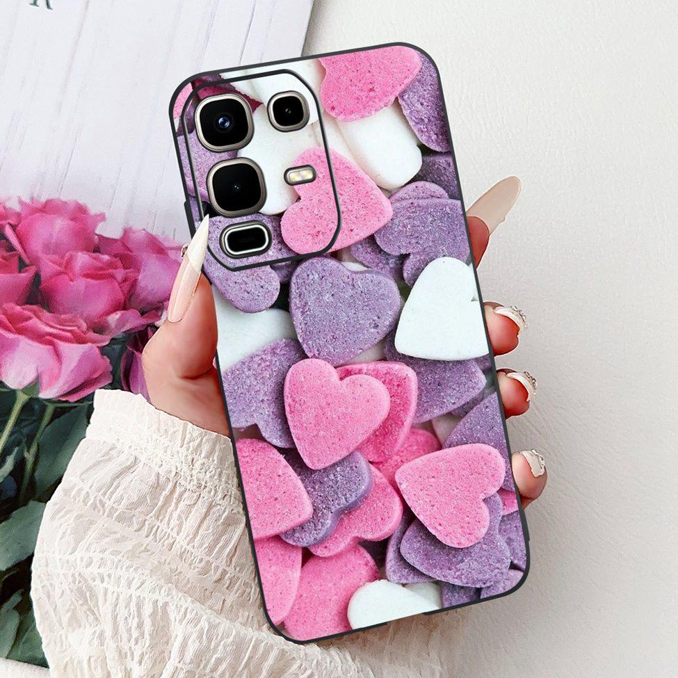 Per Infinix Note 50s X6870 Cover Posteriore Per Infinix Note 50s 5G Custodia Silicone Moda Lusso Fiori Gatto Carino Dipinto Divertente Paraurti