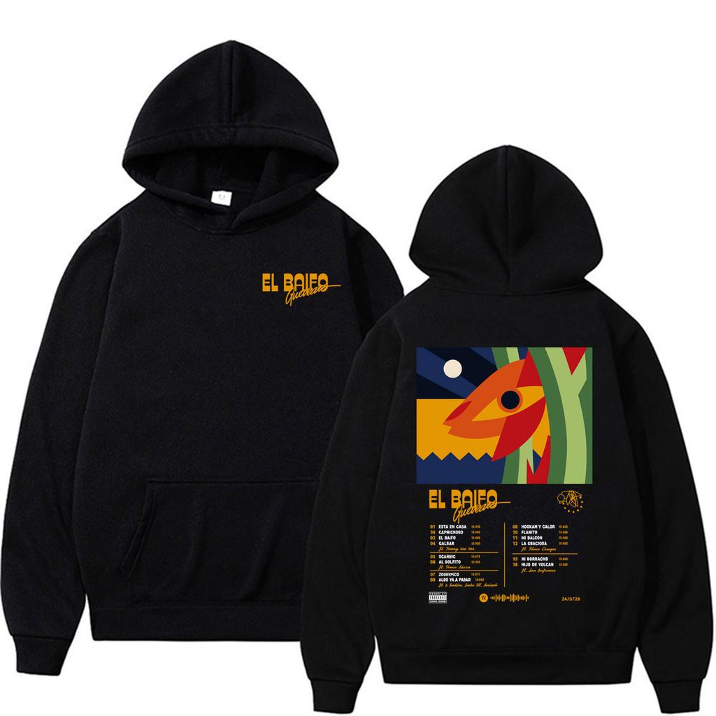 Quevedo EL BAIFO Camisolas de Tour Roupa Masculina Moda Hip Hop Punk Moletons Casuais Confortáveis Capuzes Pulôveres