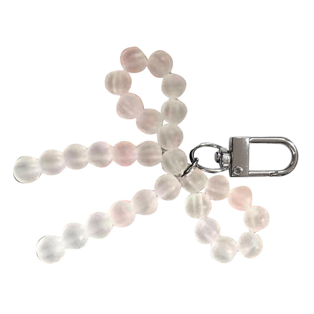 Cute Bowknot Keychain Pendant Fashionable Beaded Phone Charm for Case Decoration Lovely Charm for Women and Girls