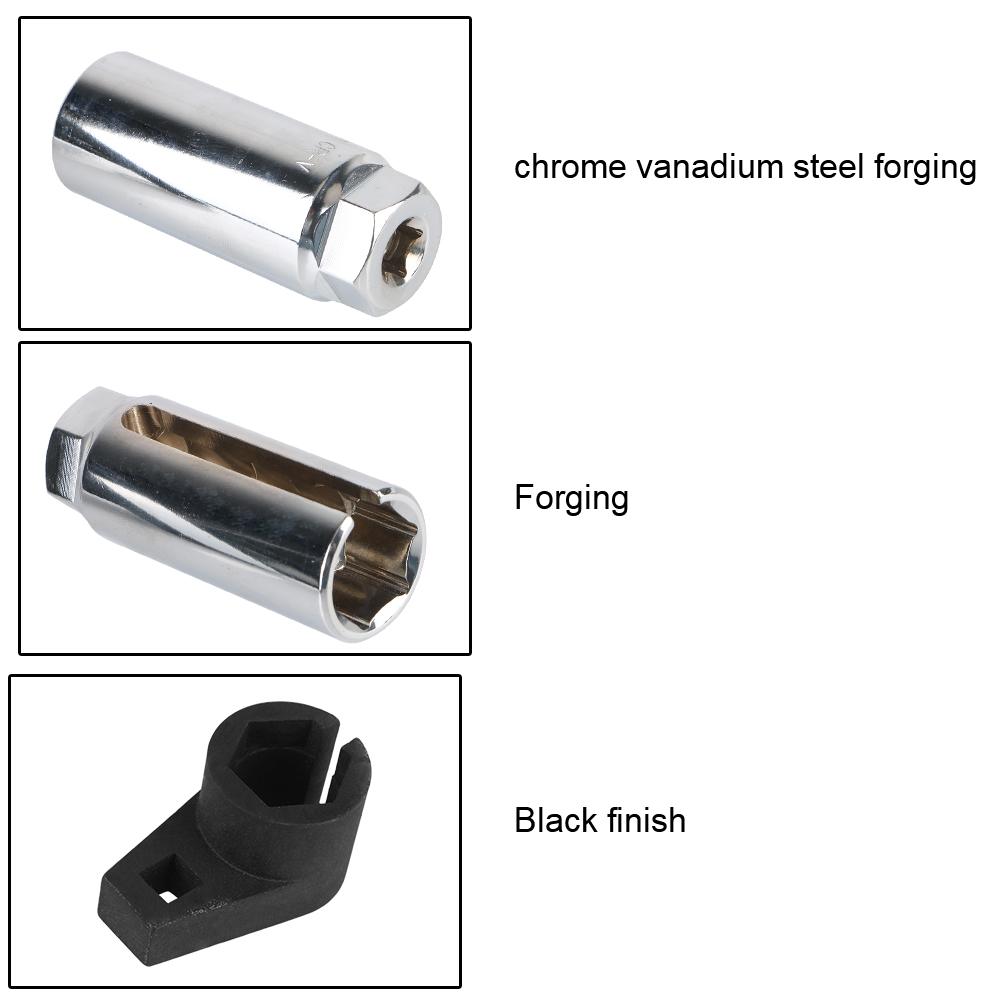 3Pcs Oxygen Sensor Socket Oxygen Sensor Removal Tool Kit Puller And Thread Chaser Set Uniersal 22mm Oxygen Sensor Socket Drive