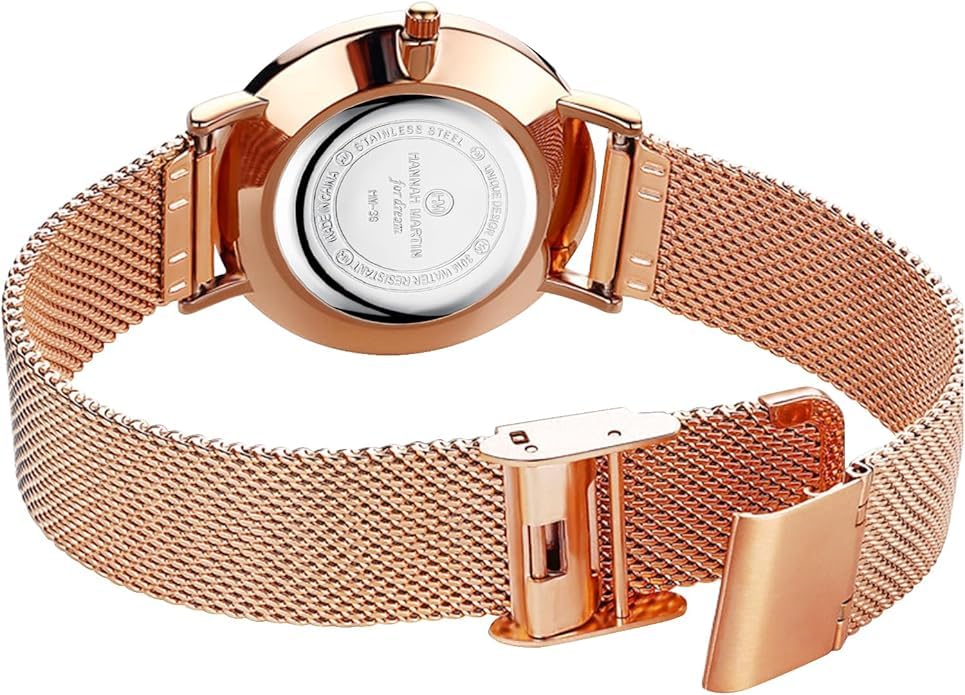 Hannah Martin Watch Gift Gold and Includes a Watch and Gift Wrapping Available Women's Set, White, Women's Bracelet,