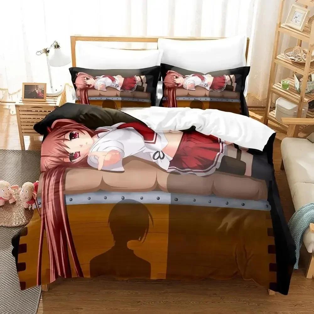 Nytt Aria The Scarlet Ammo Sängkläder Set Tecknad tre-delat set Vuxen Barn Sovrum Påslakan Set 3D-tryck Kawaii
