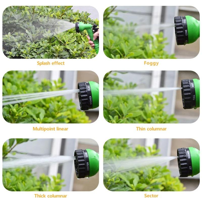 1pc Magic Expandable Garden Hose with High Pressure Car Wash Spray Gun Adjustable Nozzle, Convenient for Watering and Cleaning