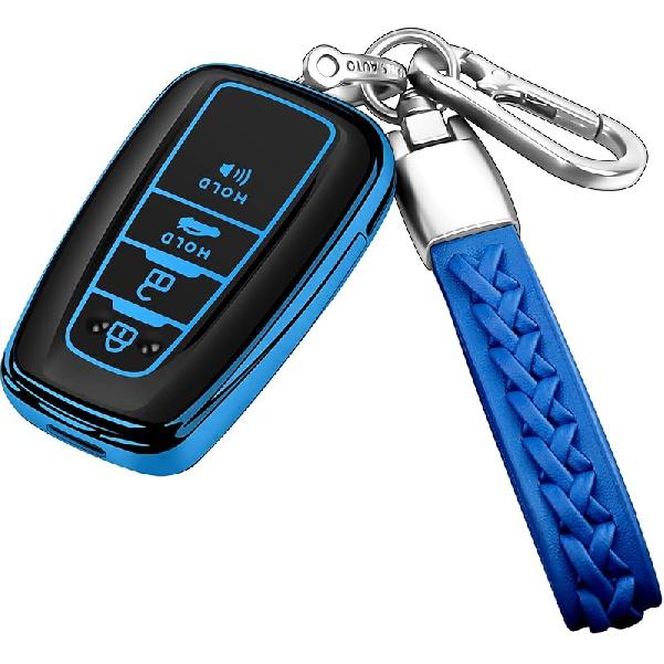 Autophone Compatible With Toyota Key Fob Cover with Keychain Soft TPU Key Shell Case,For -2025 Rav4 -2024 Camry 4 Runner - Highlander Corolla Prius