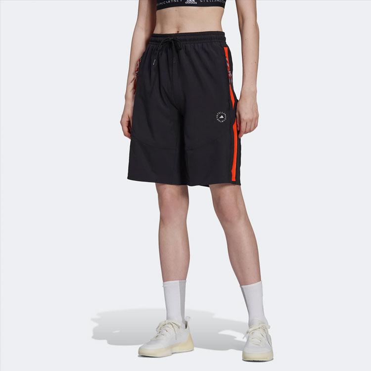 Adidas X Stella McCartney Color Block Straight Leg Casual Sports Shorts Women Shorts Black H59976