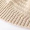 Women's Pure Wool Knit Beanie Hat Winter Warm Striped Pattern Soft Cozy Thickened Cap Headwear for Cold Weather Hiking