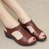 Roman Style Sandals Fish Mouth Zipper Breathable Wedge Heel Women's Shoes 36-41