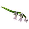 Mini Glass Lily of The Valley Flower Figurine Handmade Faux Crystal Small Flower Bouquet Collectible Ornaments for Mother's Day Birthday Valentines