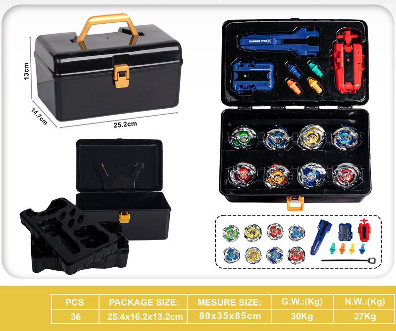 

Игрушка Взрывной Гироскоп Взрывной Гироскоп Набор для Атаки с Ящиком для Инструментов Двусторонний Запускатель Боевая Арена Дети