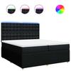 Box Spring Bed with Mattress Black 200x200 cm Fabric