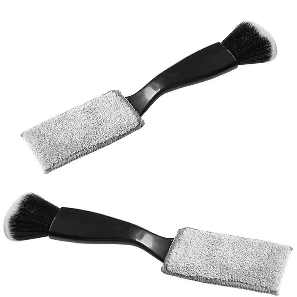 Car Vent Cleaner with Replaceable Cloth & Soft Bristles: Interior Dust Removal Brush