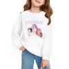 Kids' Long Sleeve Loose Pullover Letter Printed Round Neck Sweatshirt